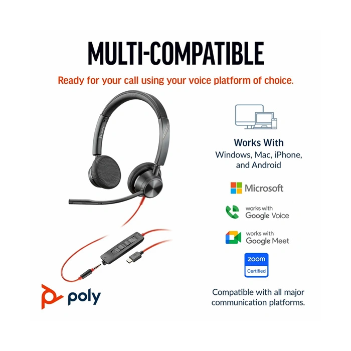 8x221aa Poly Blackwire 3325 Stereo USB-C Headset (2)