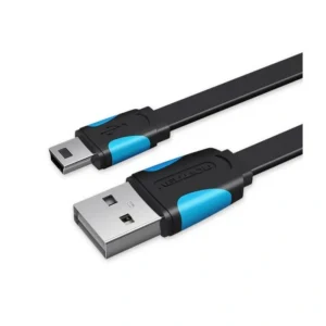 [6922794717275] VENTION FLAT USB2.0 A MALE TO MINI 5 PIN MALE CABLE 2M VAS-A14-B200
